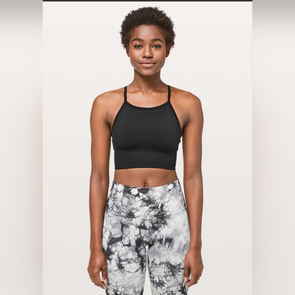 Lululemon Ebb To Street Bra Long Line size 10 Black